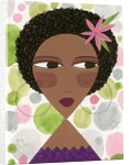 Woman with Hoop Earrings and a Pink Flower by Anonymous