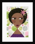 Woman with Hoop Earrings and a Pink Flower by Anonymous