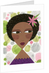 Woman with Hoop Earrings and a Pink Flower by Anonymous