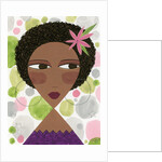 Woman with Hoop Earrings and a Pink Flower by Anonymous