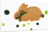 Bunny cookie with green pom-pom tail by Anonymous