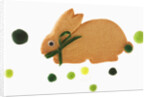 Bunny cookie with green pom-pom tail by Anonymous