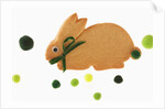 Bunny cookie with green pom-pom tail by Anonymous