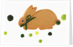 Bunny cookie with green pom-pom tail by Anonymous