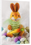 Toy bunny with candy eggs by Anonymous