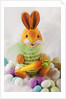 Toy bunny with candy eggs by Anonymous
