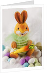 Toy bunny with candy eggs by Anonymous