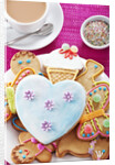 Iced and decorated holiday cookies by Anonymous
