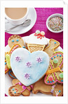 Iced and decorated holiday cookies by Anonymous