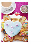 Iced and decorated holiday cookies by Anonymous