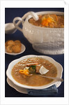 Vegetable soup in tureen by Anonymous