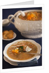Vegetable soup in tureen by Anonymous