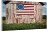 American flag painted on barn by Anonymous