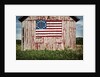 American flag painted on barn by Anonymous