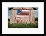 American flag painted on barn by Anonymous