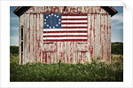 American flag painted on barn by Anonymous