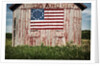 American flag painted on barn by Anonymous