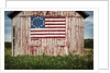 American flag painted on barn by Anonymous