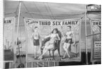 Outside a Country Fair Side-Show Tent Announcing Oddities by Anonymous