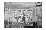 Outside a Country Fair Side-Show Tent Announcing Oddities by Anonymous