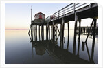 Fishing pier at low tide in a calm bay by Anonymous