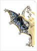 Detail of Art Nouveau diamond, ivory and plique-a-jour enamel Belle du Nuit brooch by Anonymous