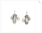 Pearl and diamond earrings by Anonymous
