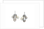 Pearl and diamond earrings by Anonymous