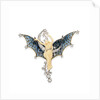 Art Nouveau diamond, ivory and plique-a-jour enamel Belle du Nuit brooch by Anonymous