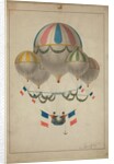 Balloons carrying two men by Anonymous