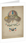 Balloons carrying two men by Anonymous