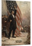 Abraham Lincoln with American flag by Anonymous