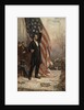 Abraham Lincoln with American flag by Anonymous