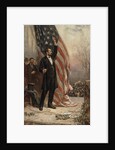 Abraham Lincoln with American flag by Anonymous