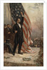 Abraham Lincoln with American flag by Anonymous