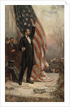 Abraham Lincoln with American flag by Anonymous