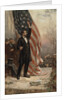 Abraham Lincoln with American flag by Anonymous