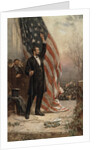 Abraham Lincoln with American flag by Anonymous