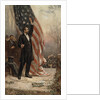Abraham Lincoln with American flag by Anonymous