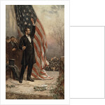 Abraham Lincoln with American flag by Anonymous