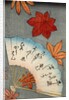 Japanese print of fan with maple leaves by Anonymous