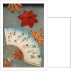 Japanese print of fan with maple leaves by Anonymous