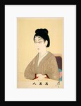 Print of woman wearing wire spectacles by Hashimoto Chikanobu