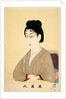 Print of woman wearing wire spectacles by Hashimoto Chikanobu