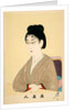 Print of woman wearing wire spectacles by Hashimoto Chikanobu
