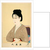 Print of woman wearing wire spectacles by Hashimoto Chikanobu
