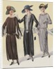 Three Women in Art Nouveau dresses by Anonymous