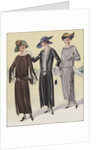 Three Women in Art Nouveau dresses by Anonymous