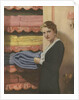 Woman puting away blanket in linen closet by Anonymous