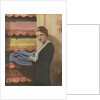 Woman puting away blanket in linen closet by Anonymous